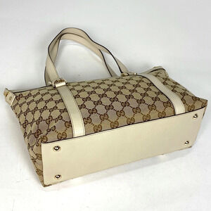 Gucci beige Abbey bag handbag GG canvas tote white